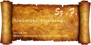 Szeleczki Fruzsina névjegykártya